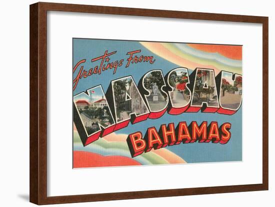 Greetings from Nassau, Bahamas-null-Framed Art Print