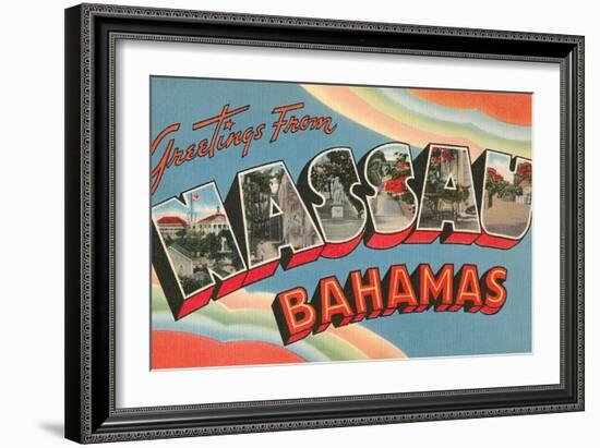 Greetings from Nassau, Bahamas-null-Framed Art Print