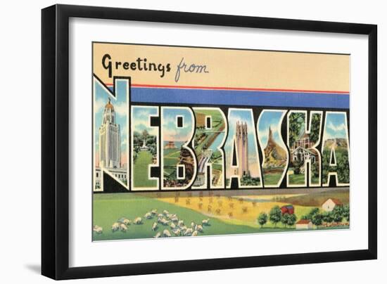 Greetings from Nebraska-null-Framed Art Print