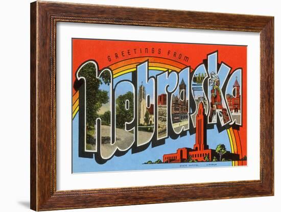 Greetings from Nebraska-null-Framed Art Print