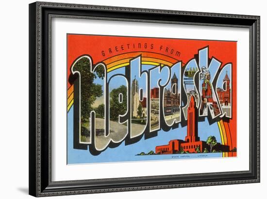 Greetings from Nebraska-null-Framed Art Print