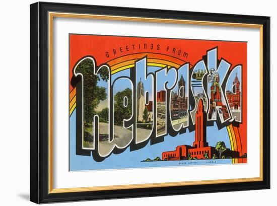 Greetings from Nebraska-null-Framed Art Print