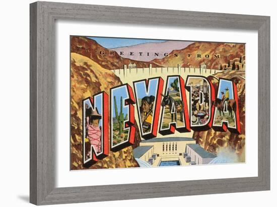 Greetings from Nevada-null-Framed Art Print