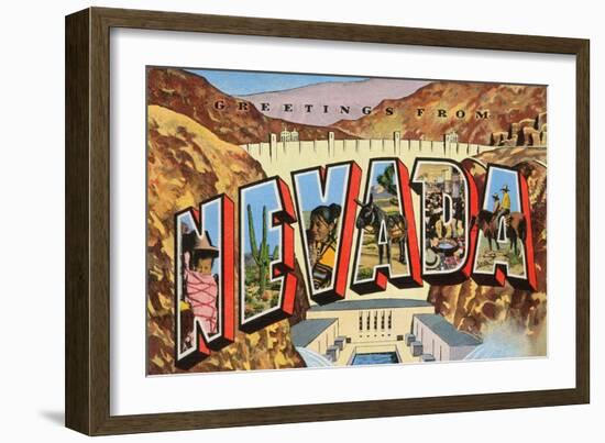 Greetings from Nevada-null-Framed Art Print