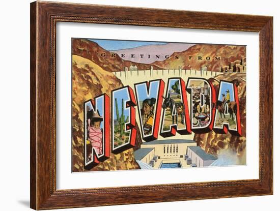 Greetings from Nevada-null-Framed Art Print