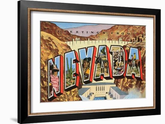 Greetings from Nevada-null-Framed Art Print