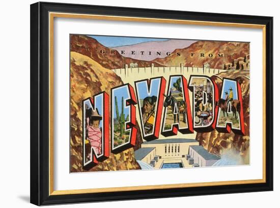 Greetings from Nevada-null-Framed Art Print