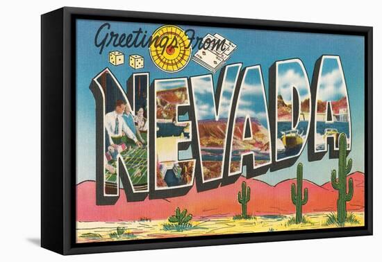 Greetings from Nevada-null-Framed Stretched Canvas