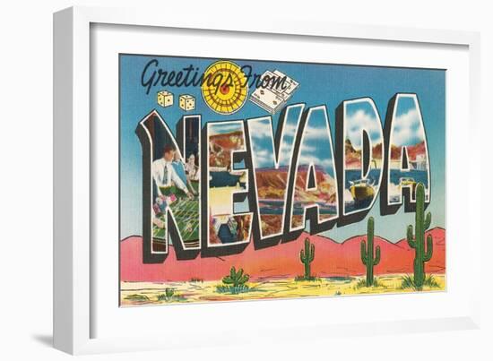 Greetings from Nevada-null-Framed Art Print