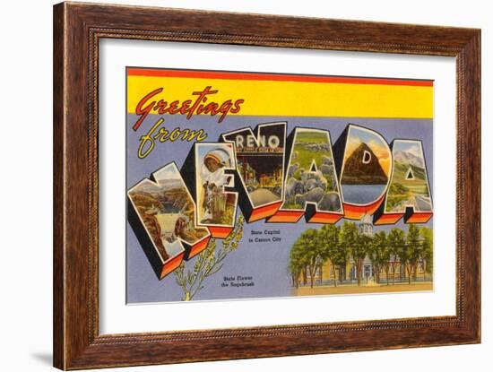 Greetings from Nevada-null-Framed Art Print