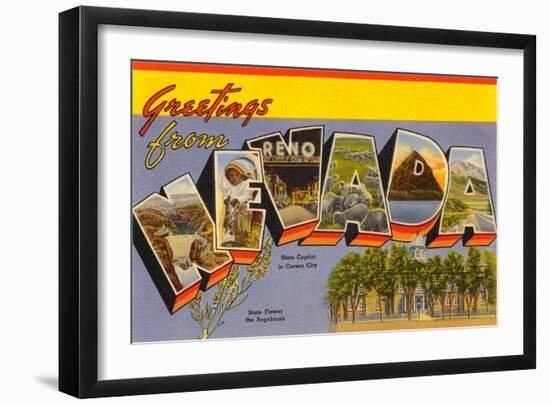 Greetings from Nevada-null-Framed Art Print