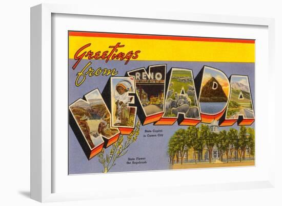 Greetings from Nevada-null-Framed Art Print