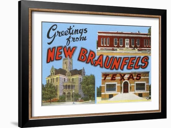 Greetings from New Braunfels, Texas-null-Framed Art Print