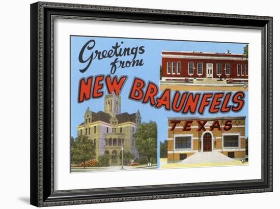 Greetings from New Braunfels, Texas-null-Framed Art Print