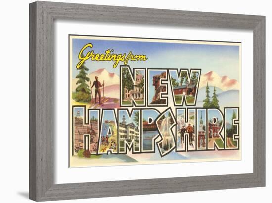 Greetings from New Hampshire-null-Framed Art Print