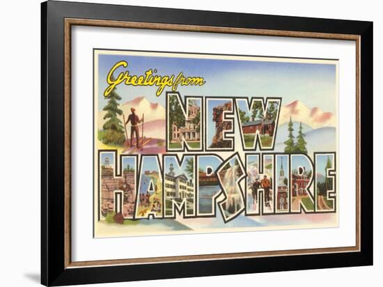 Greetings from New Hampshire-null-Framed Art Print