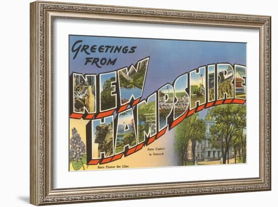 Greetings from New Hampshire-null-Framed Premium Giclee Print