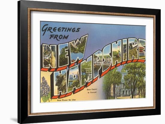 Greetings from New Hampshire-null-Framed Art Print