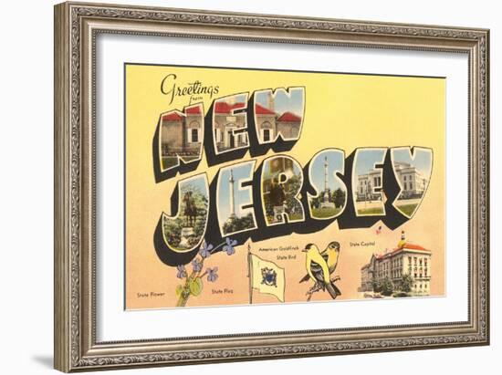 Greetings from New Jersey-null-Framed Art Print