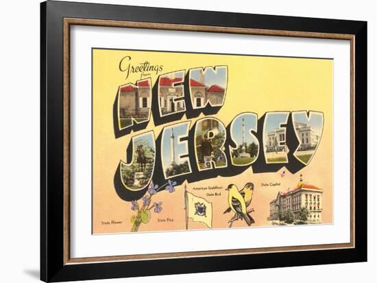 Greetings from New Jersey-null-Framed Art Print