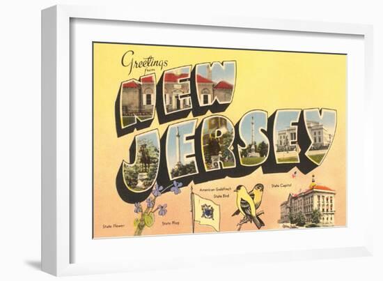 Greetings from New Jersey-null-Framed Art Print