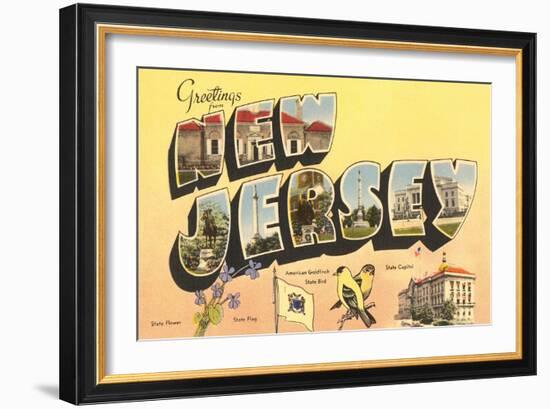 Greetings from New Jersey-null-Framed Art Print