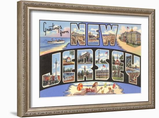 Greetings from New Jersey-null-Framed Art Print