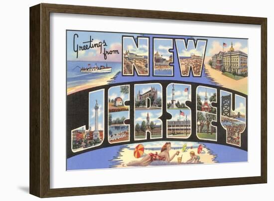 Greetings from New Jersey-null-Framed Art Print