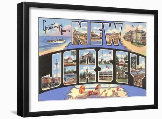 Greetings from New Jersey-null-Framed Art Print