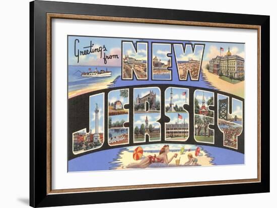 Greetings from New Jersey-null-Framed Art Print