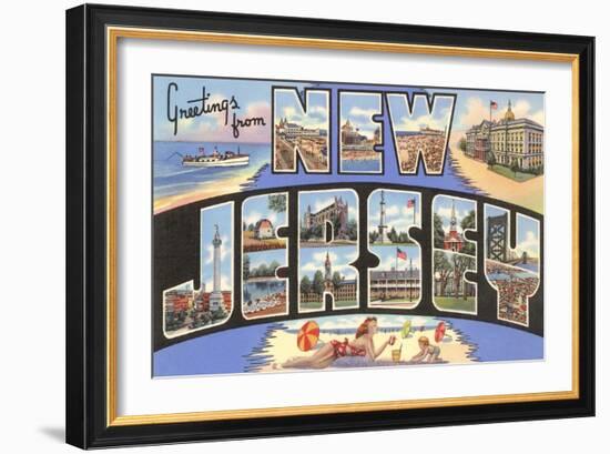 Greetings from New Jersey-null-Framed Art Print