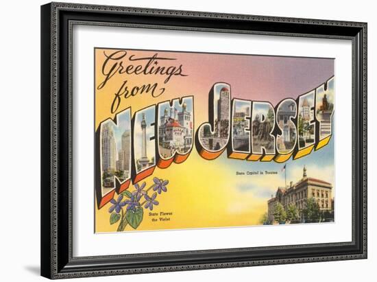 Greetings from New Jersey-null-Framed Art Print