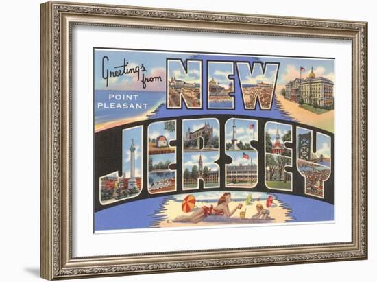 Greetings from New Jersey-null-Framed Art Print