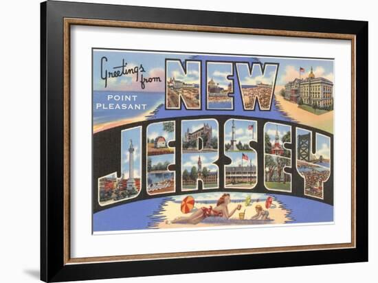 Greetings from New Jersey-null-Framed Art Print