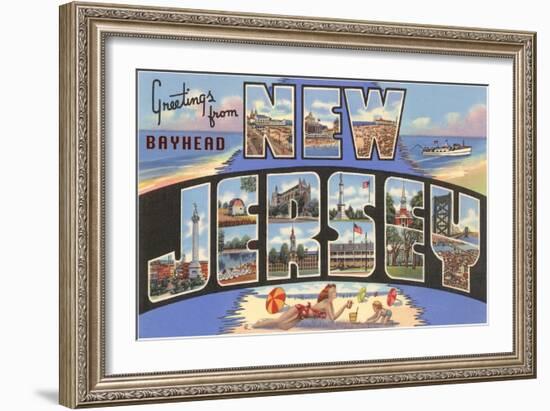 Greetings from New Jersey-null-Framed Art Print