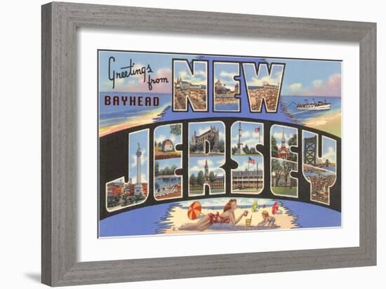 Greetings from New Jersey-null-Framed Art Print