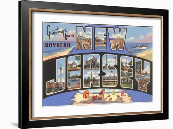 Greetings from New Jersey-null-Framed Art Print