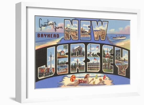 Greetings from New Jersey-null-Framed Art Print