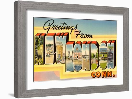 Greetings from New London, Connecticut-null-Framed Art Print