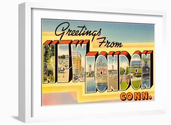 Greetings from New London, Connecticut-null-Framed Art Print