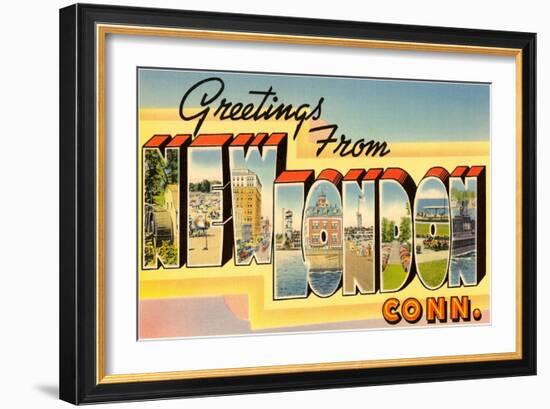 Greetings from New London, Connecticut-null-Framed Art Print