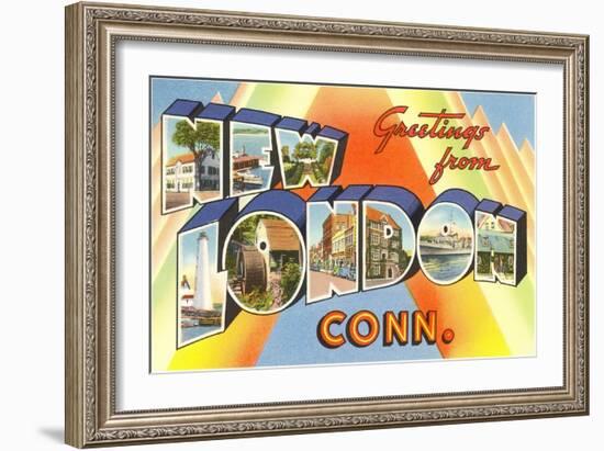 Greetings from New London, Connecticut-null-Framed Art Print