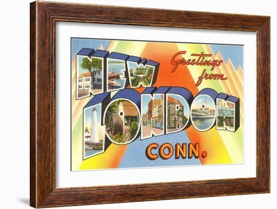 Greetings from New London, Connecticut-null-Framed Art Print