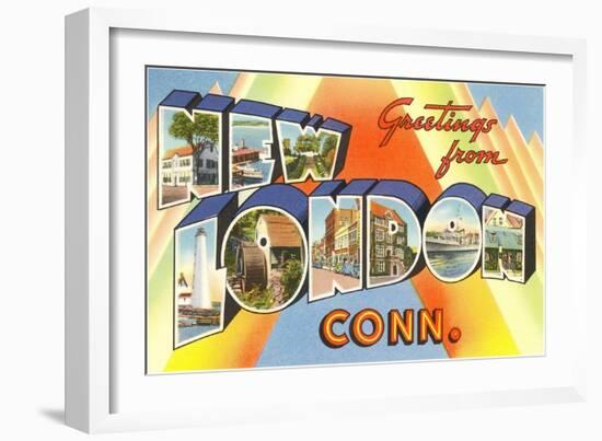 Greetings from New London, Connecticut-null-Framed Art Print