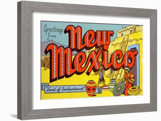 Greetings from New Mexico-null-Framed Art Print