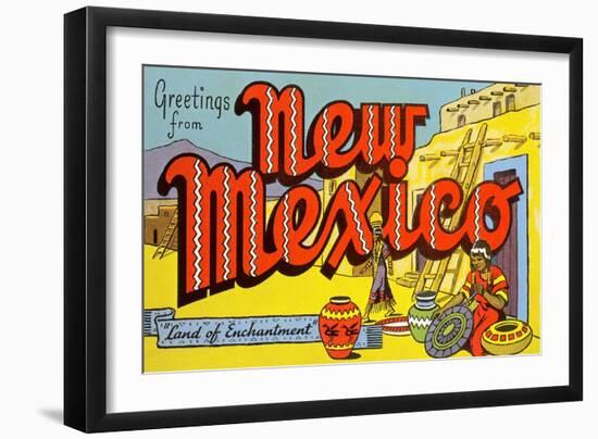 Greetings from New Mexico-null-Framed Art Print