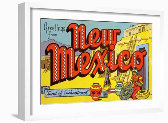 Greetings from New Mexico-null-Framed Art Print