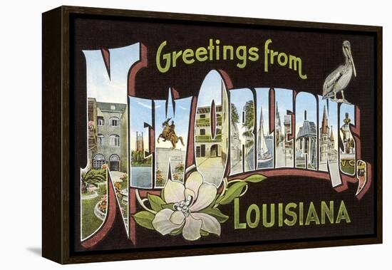 Greetings from New Orleans, Louisiana-null-Framed Stretched Canvas