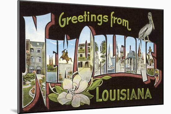 Greetings from New Orleans, Louisiana-null-Mounted Art Print