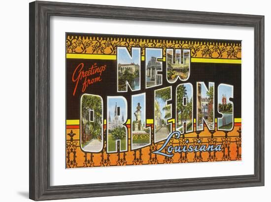 Greetings from New Orleans, Louisiana-null-Framed Art Print